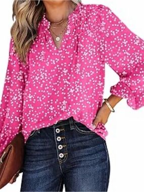Pink Smocked Detail Top